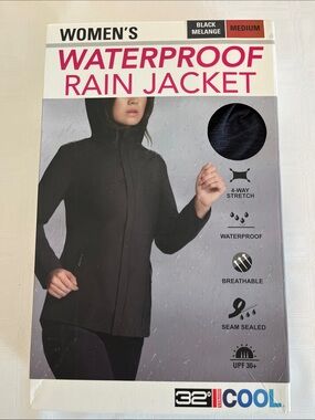 Women's Black Melange Waterproof Trench Coat